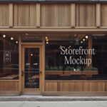 Front Sight of Wooden Storefront Mockup