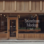 Front Sight of Wooden Storefront Mockup