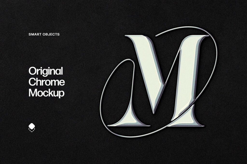 Front Sights of Original Chrome Mockup / Text Effect