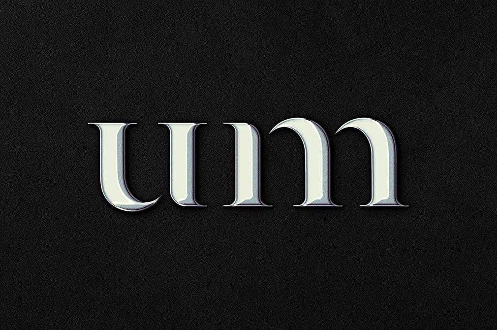 Front Sights of Original Chrome Mockup / Text Effect