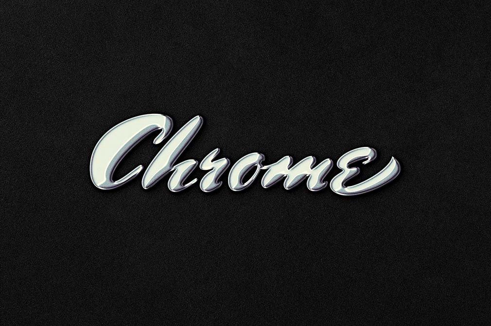 Front Sights of Original Chrome Mockup / Text Effect