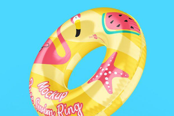 Front, Top, and Perspective View of 3 Swim Ring Mockups