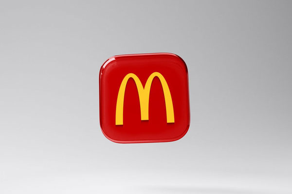 Front View 3D Glossy App Logo Mockup