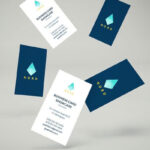 Front View 5 Floating Vertical Business Cards Mockup