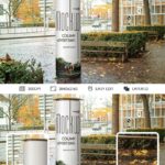 Front View Advertising Column on Pavement in Autumn Setting Mockup