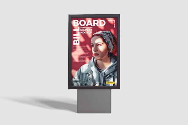 Front View Advertising Display Billboard Mockup