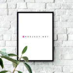 Front View Artwork Frame on Brick Wall Mockup with Plant