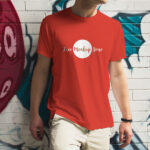 Front View Boy Wearing T-shirt Mockup in Outdoor Setting