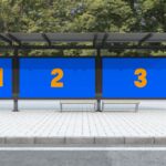 Front View Bus Shelter Poster Mockup