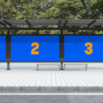Front View Bus Shelter Poster Mockup