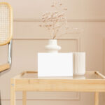 Front View Card on Table Mockup