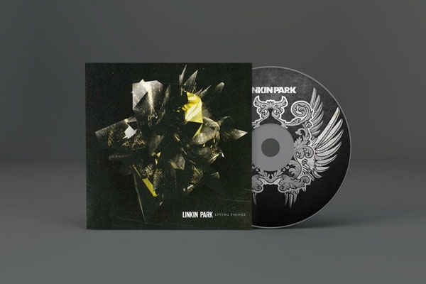 Front View CD Artwork Mockup Including CD and its Cover