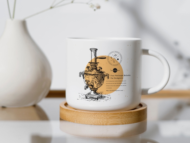 Front View Ceramic Coffee Mug Mockup