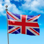 Front View Country Flag Waving in the Wind Mockup