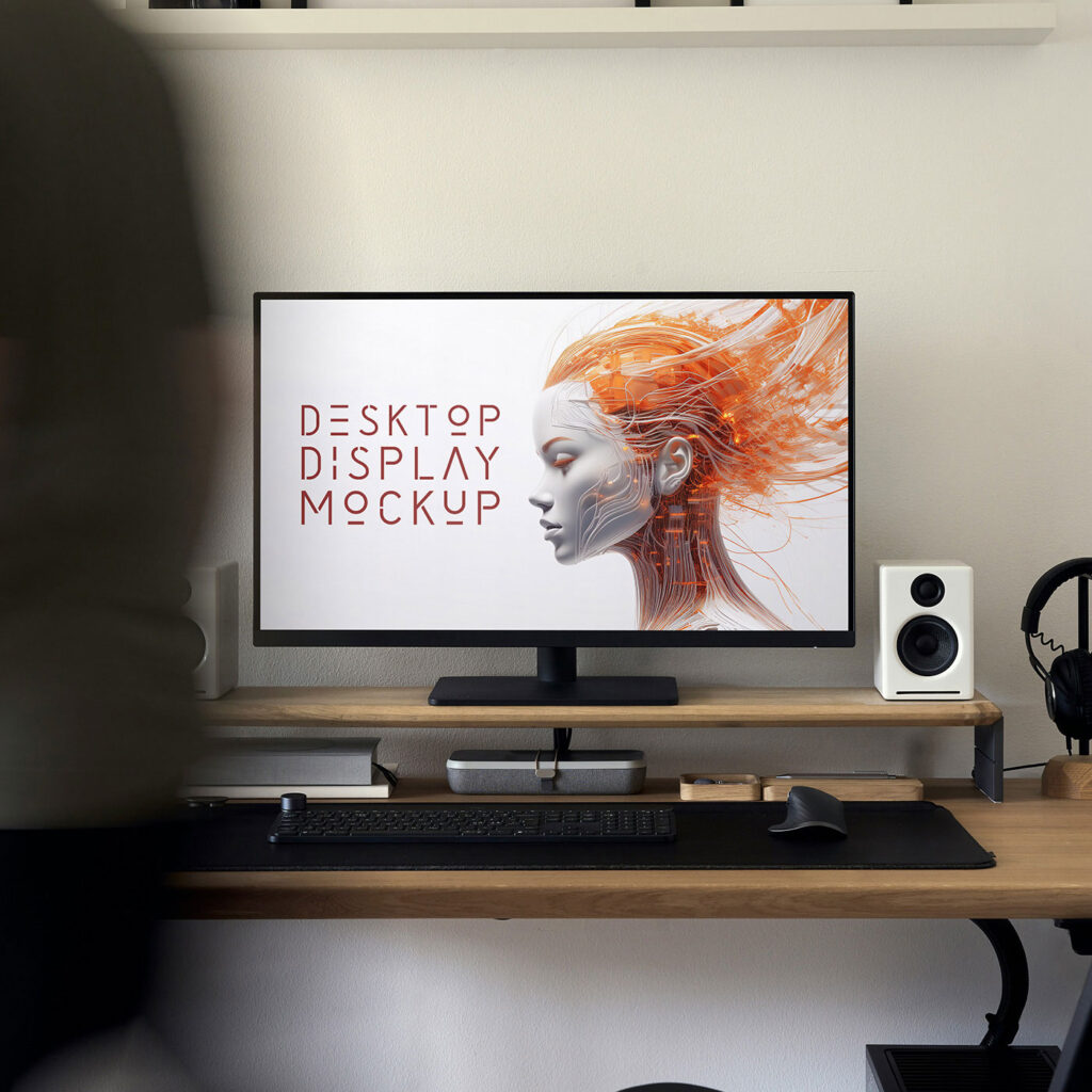 Front View Desktop Display Mockup