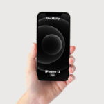 Front View Female Hand Holding iPhone 12 Pro Mockup