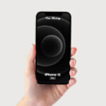 Front View Female Hand Holding iPhone 12 Pro Mockup