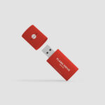 Front View Floating Flash Drive with the Cover off Mockup