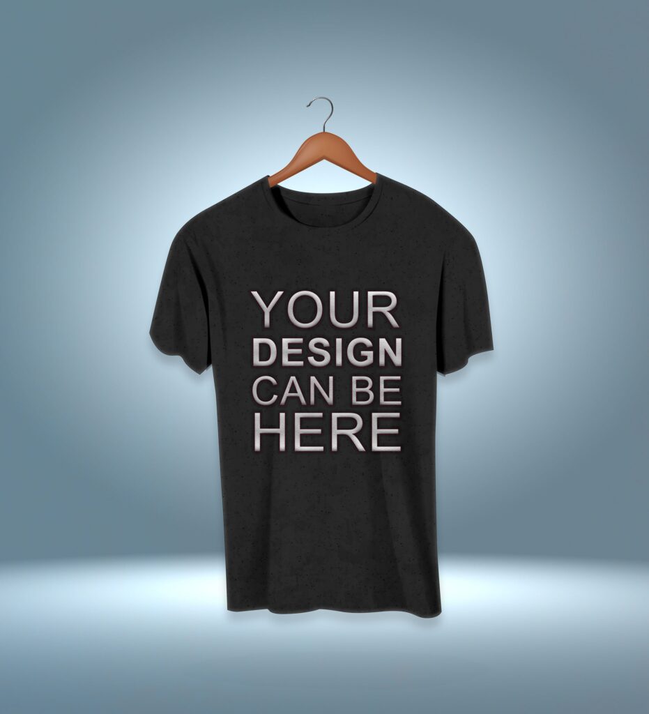 Front View Floating T-Shirt on Hanger Mockup