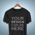 Front View Floating T-Shirt on Hanger Mockup