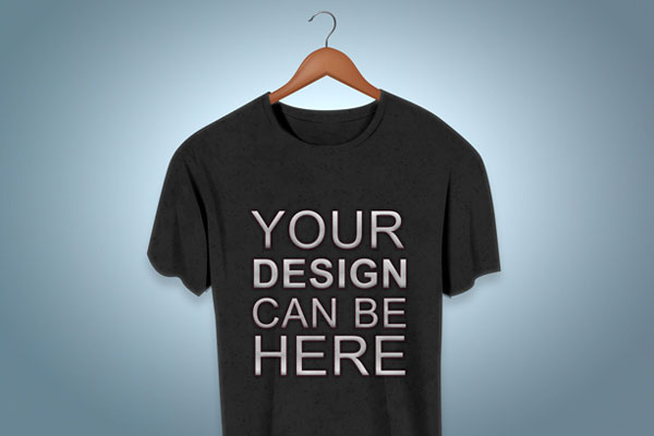 Front View Floating T-Shirt on Hanger Mockup