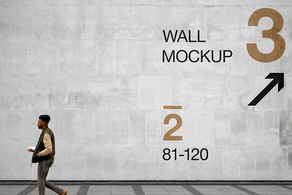 Front View Gray Wall Mockup