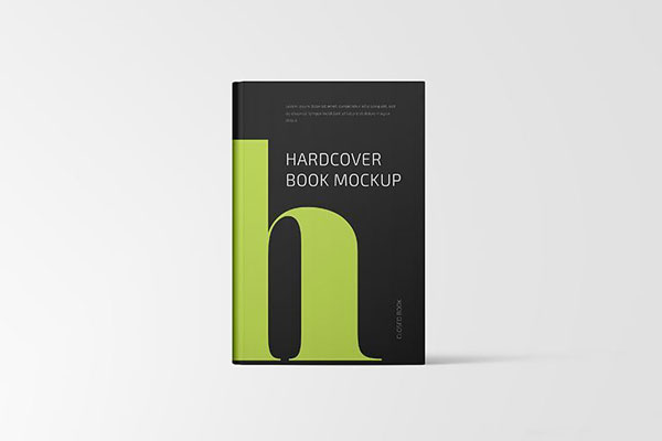 Front View Hardcover Book Standing Up Mockup in Plain Setting