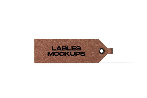 Front View Leather Apparel Label Mockup