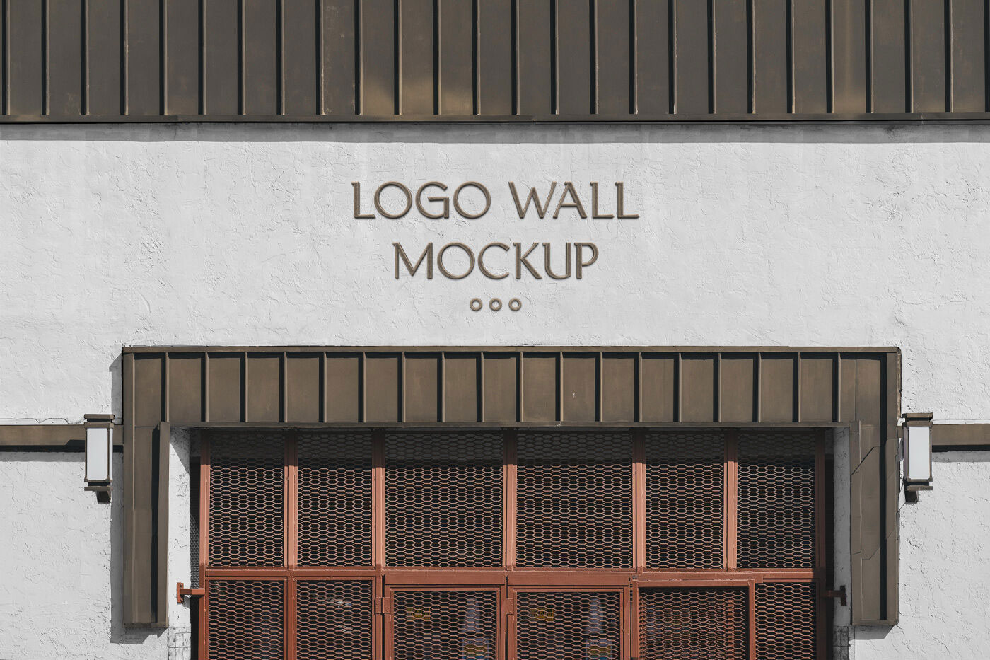 Front View Logo Wall Mockup FREE PSD