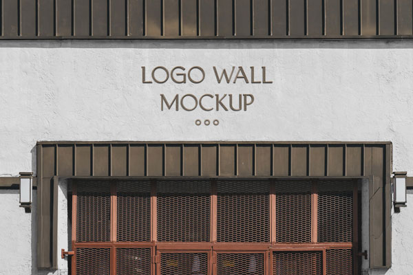 Front View Logo Wall Mockup