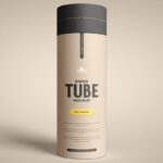 Front View Long Paper Tube Mockup