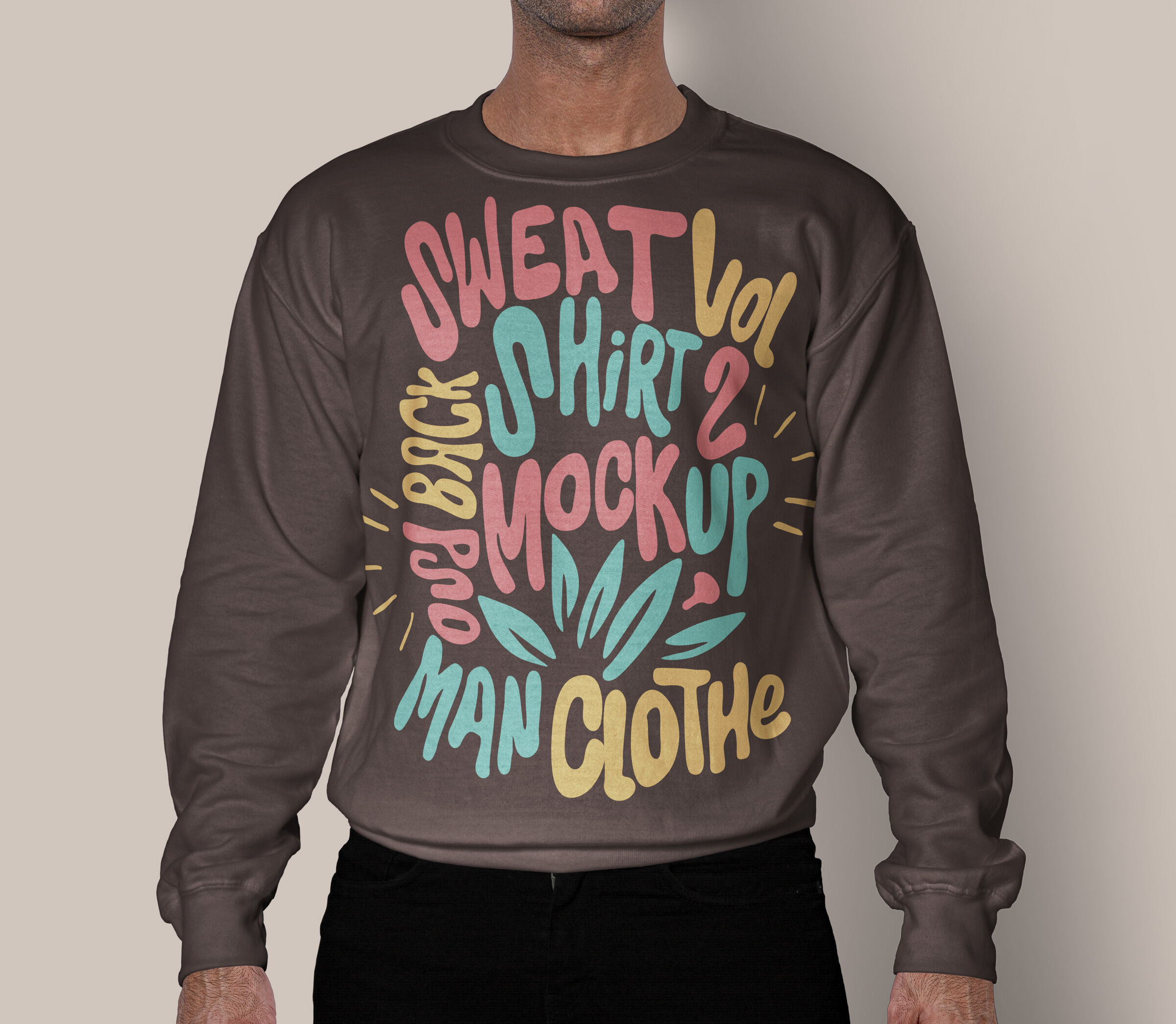 Front View Men's Sweatshirt Mockup FREE PSD