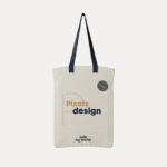 Front View Minimalist Hanging Canvas Shopping Bag Mockup