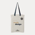 Front View Minimalist Hanging Canvas Shopping Bag Mockup