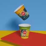 Front View Mockup Featuring Two Paper Cups