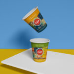 Front View Mockup Featuring Two Paper Cups