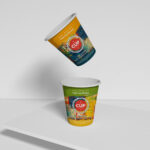 Front View Mockup Featuring Two Paper Cups