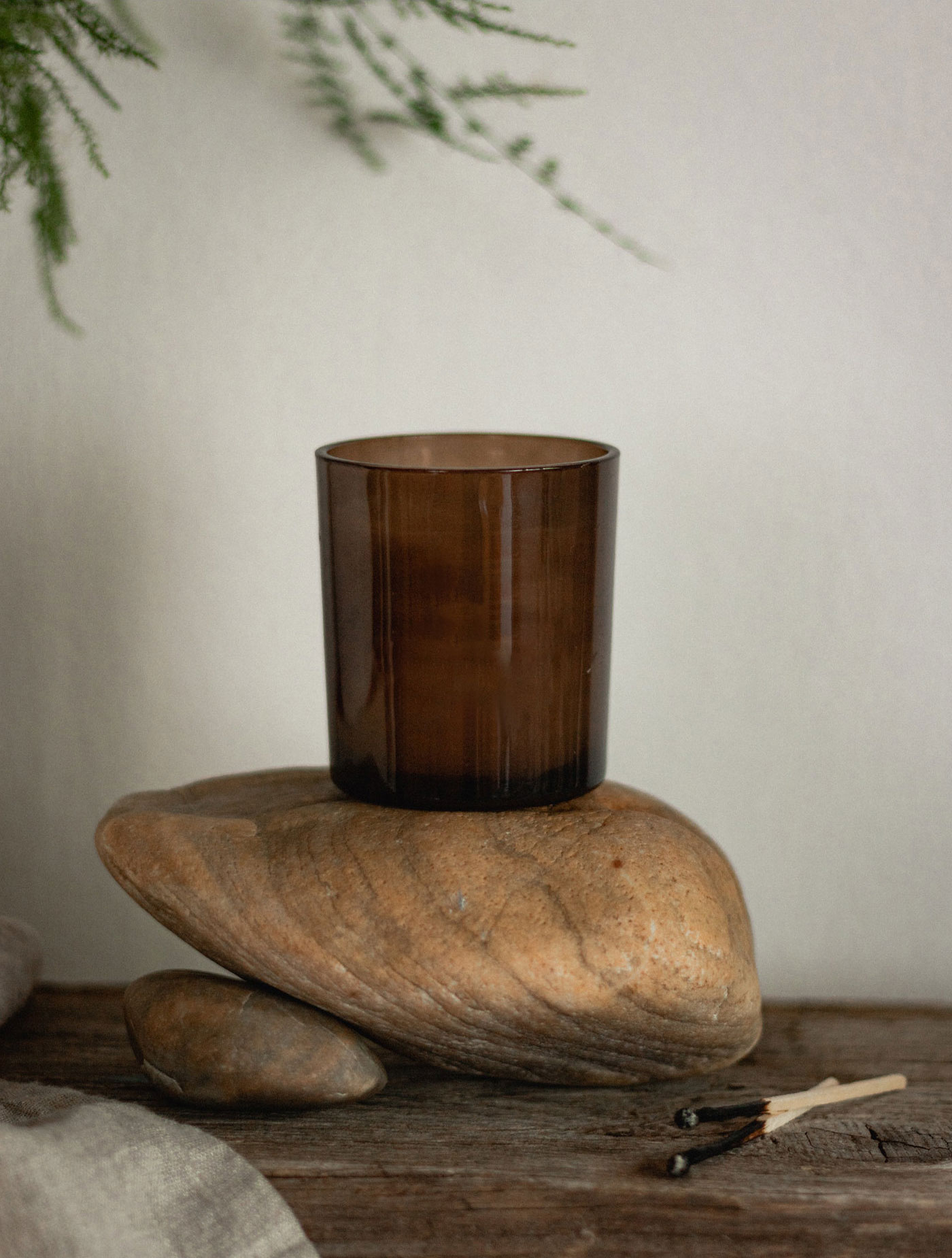 Front View Mockup of Candle on Stone FREE PSD