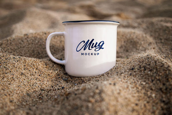 Front View Mug in Sand Mockup
