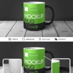 Front View Mug Mockup on Table