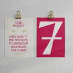Front View of 2 A4 Paper Cards Mockups