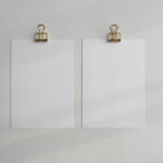 Front View of 2 A4 Paper Cards Mockups