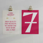 Front View of 2 A4 Paper Cards Mockups