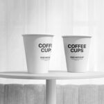 Front View of 2 Coffee Cups Mockup