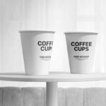 Front View of 2 Coffee Cups Mockup