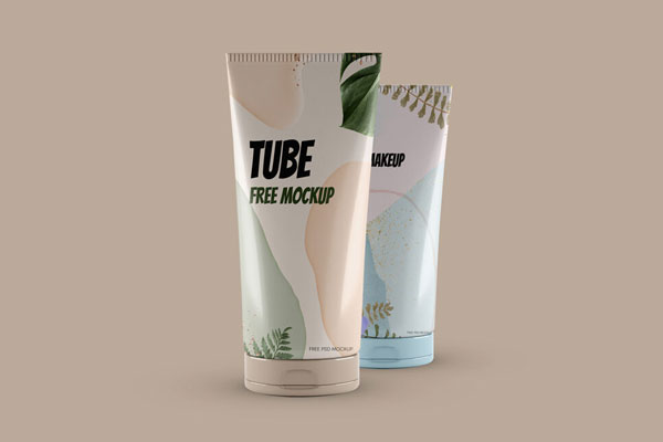 Front View of 2 Cosmetic Tubes Mockup