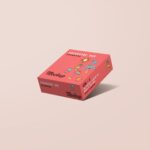 Front View of 2 Floating Square Box Packaging Mockups