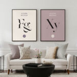 Front View of 2 House Decoration Posters Mockup