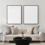 Front View of 2 House Decoration Posters Mockup