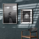 Front View of 2 Indoor Wall Frames Mockup